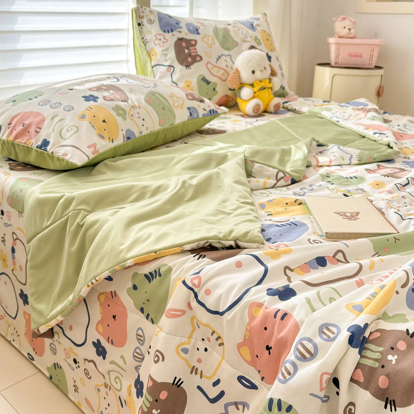 Cotton cool feeling ice silk summer cool quilt summer thin quilt single air conditioner quilt machine washable