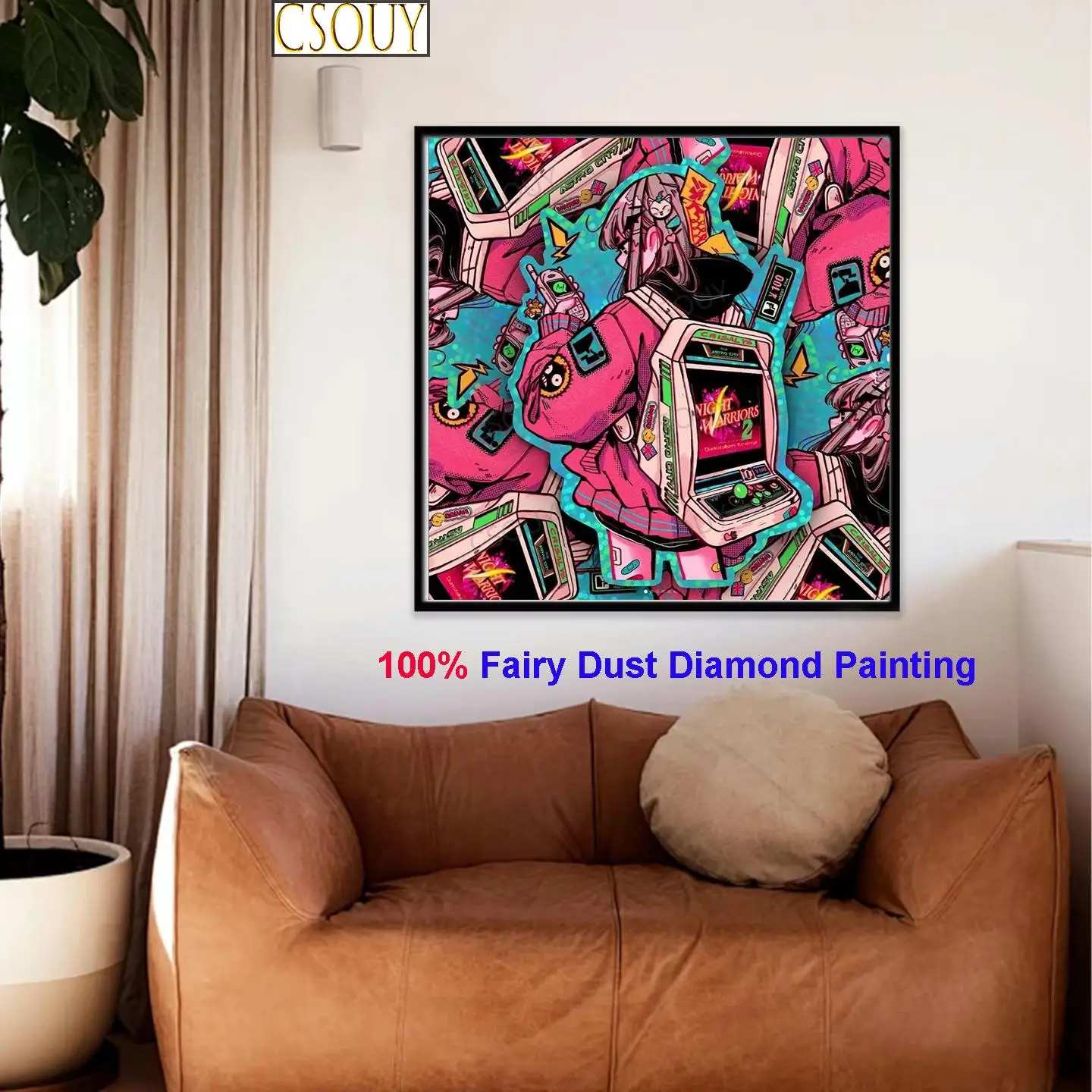 

100% Fairy Dust Diy Diamond Painting Cross Stitch Cartoon Play Game Crystal Square Drill Full Embroidery Mosaic Decor Needleword