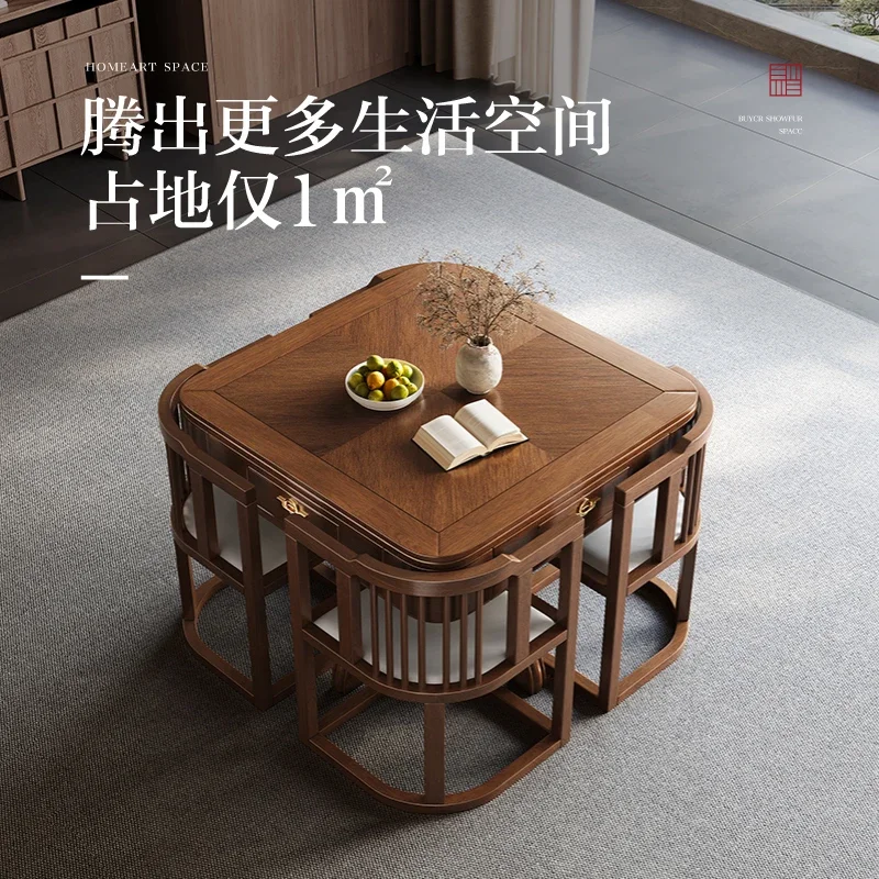 Small apartment mahjong machine mahjong table dual-purpose fully automatic integrated household bass new Chinese