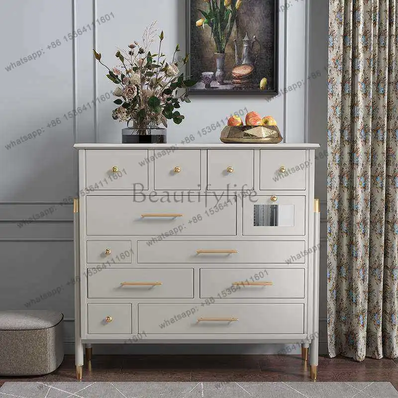 Modern simple twelve chest cabinets light luxury entrance, Nordic Italian minimalist luxury fully equipped tall cabinet