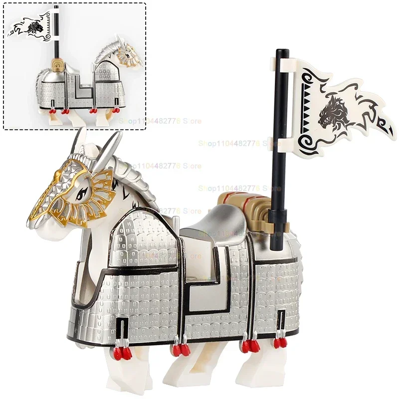 Oude Oorlog Paard Armor Actiefiguren Modellen Accessoires Bouwstenen Drie Koninkrijken Mounts Bricks Speelgoed Kerstcadeaus