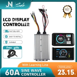 JN 60A Dual Mode Sine Wave Controller With Lock Light Connector,48V,56V,60V 72V For Electric bicycle wheel hub Kit