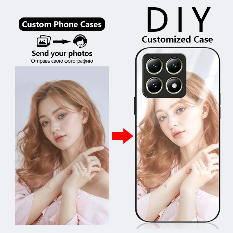 Custom Case For Xiaomi 14T 14 9T 8 9 SE A2 A3 F1 9T CC9 CC9E Mix 2S 3 Pro Lite DIY Pattern Design Silicone Glass Phone Cover