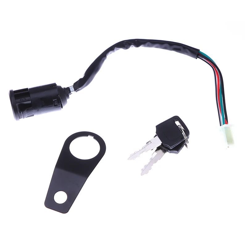 (BF06)1Set DIY Universal Motorcycle Start The Ignition Switch Lock Key With Bracket For Most 50cc 70cc 90cc 110cc