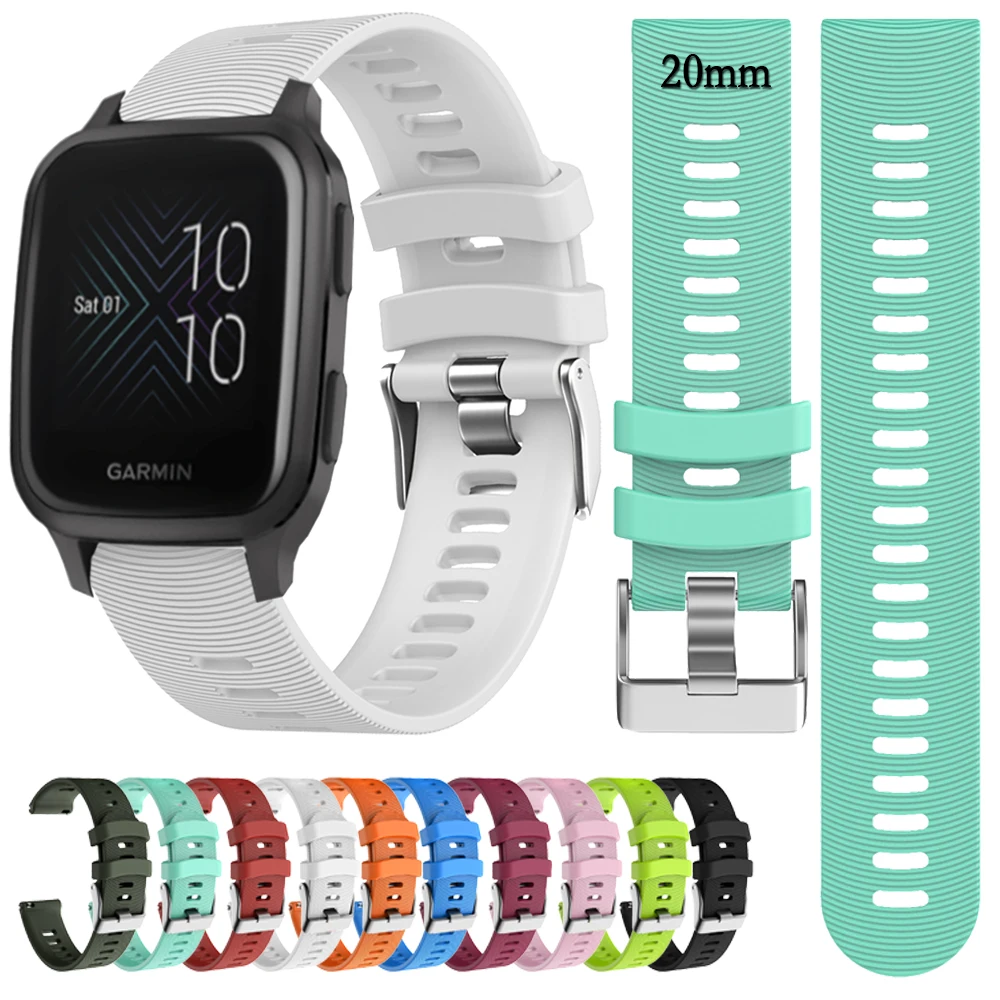 

Silicone Strap For Garmin Active 5 | Forerunner 645/ 645M / 168/ 158/ 55 Watchband With Texture 20mm Width Wristband