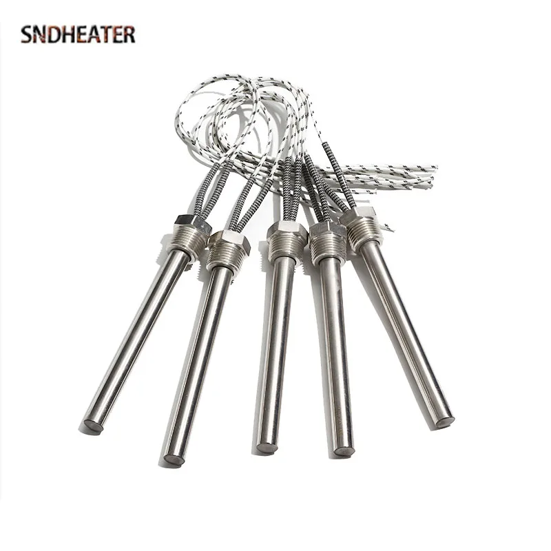 SNDHEATER 110 فولت/220 فولت/380 فولت عنصر تسخين خرطوشة كهربائية G3/8 "16 مللي متر موضوع قضيب سخان جاف 12x350/400/450/500/550 مللي متر 300 واط-900 واط