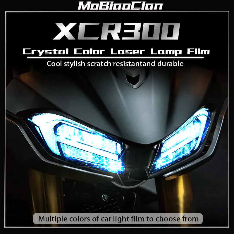 For HAOJUE XCR300 Headlight and taillight color change protective film honeycomb laser light film