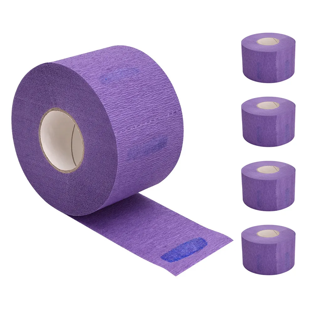 5 Rolls Disposable Barber Neck Strips Stretchy Paper Neck Bands for Salon Haircut Styling Hairdressing Accessories Hair