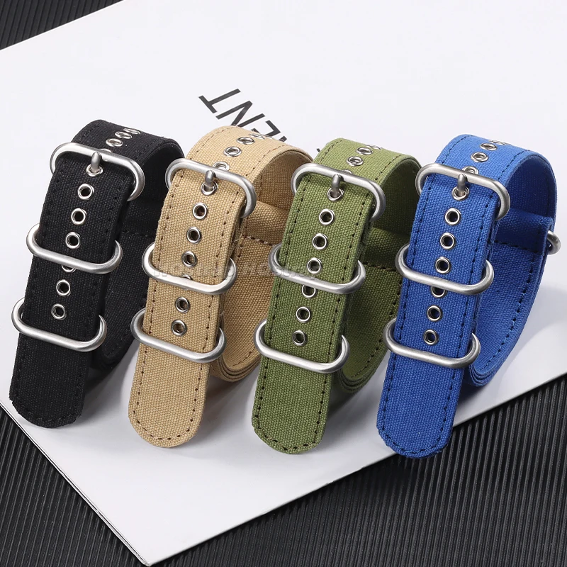 Płócienny pasek do zegarka 18mm 20mm 22mm 24mm nylonowy pasek do zegarka dla Huawei GT2/3 dla bransoletki Seiko sport wojskowy wygodna opaska na nadgarstek