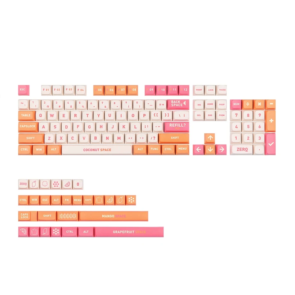 EPOMAKER Mango Dessert 134 Keys XDA Profile PBT Dye Sublimation Keycaps Set for Mechanical Keyboard Cherry Gateron Kailh Otemu