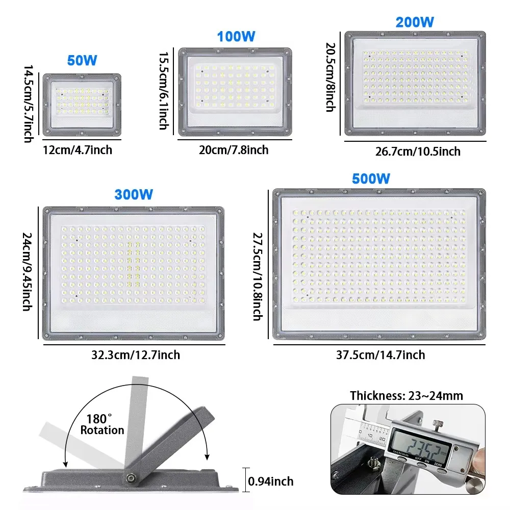 Outdoor Motion Sensor LED Flood Light 500W 300W 200W 100W 50W Reflector AC 220V Waterproof Spotlight Garden Lighting Street Lamp