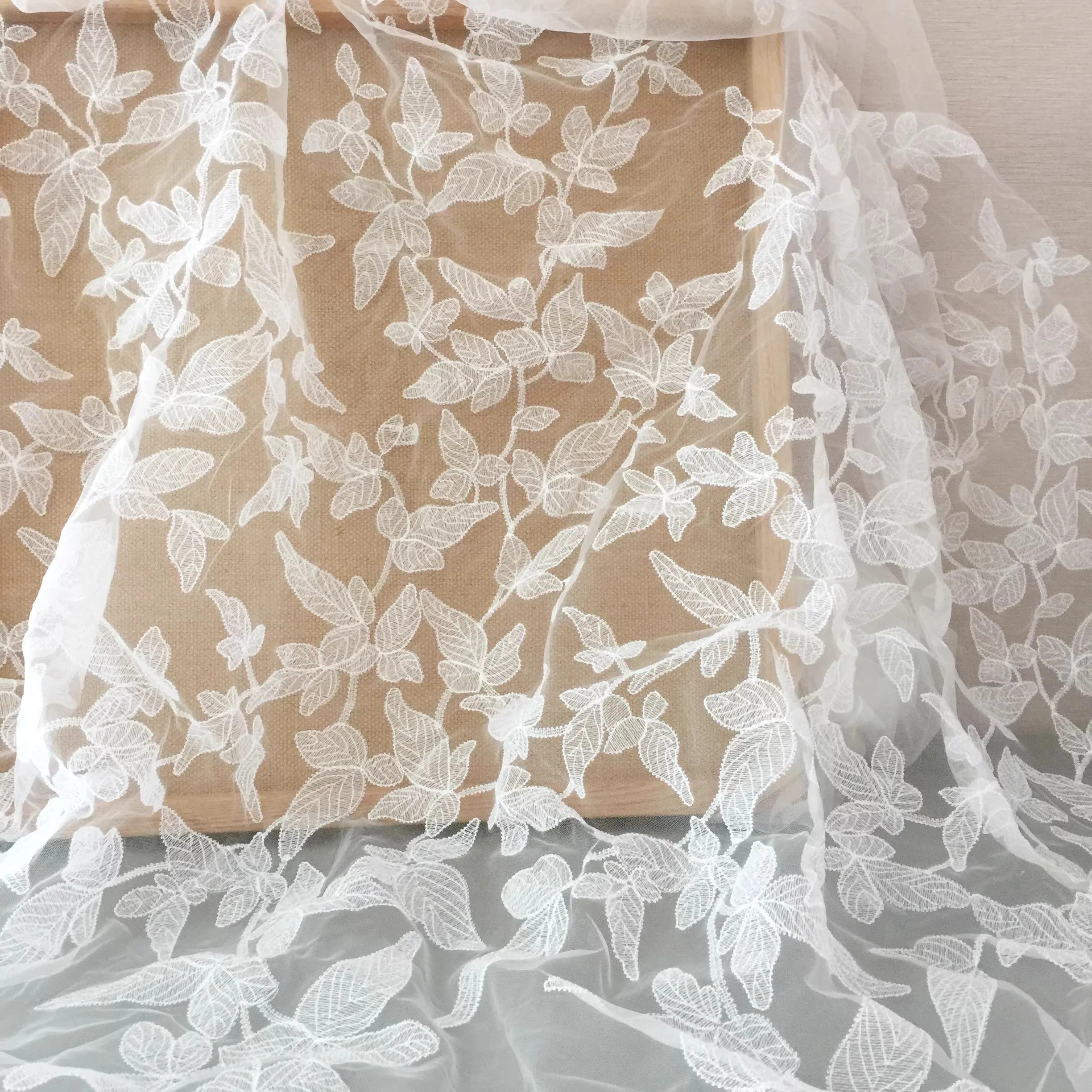 

2 ярда листа рыба шелковая нить свадебная кружевная ткань для шитья ажурное европейское и американское платье кружевные аксессуары кружевная ткань