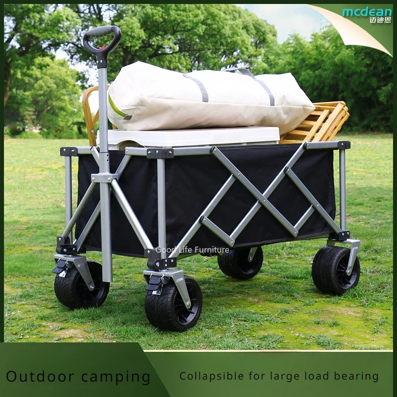 Outdoor Camping Folding Cart Camping Picnic Quick Demolition Camp Cart Tent Portable Tool Cart Wagon