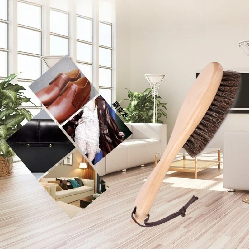 

Щетка из конского волоса, принадлежности для обуви с ручкой, подвесная щетка для обуви из конского волоса, средства по уходу за пылью, чистящая щетка для обуви из мягкого волос