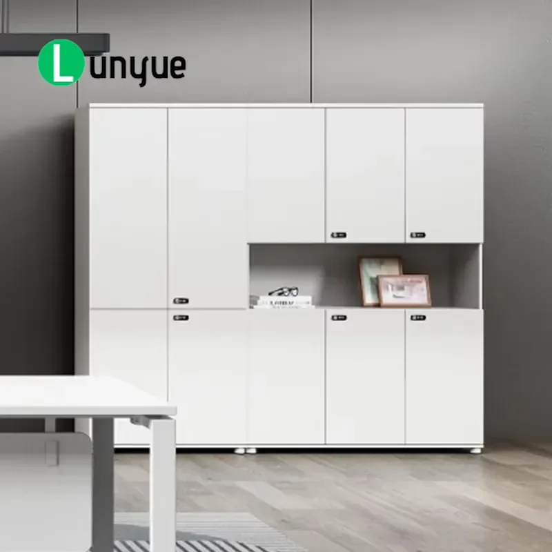 Modern High Cabinet Wood File Storage Bookcase Office Display Bookshelf Furniture for Home Office Organization Durable