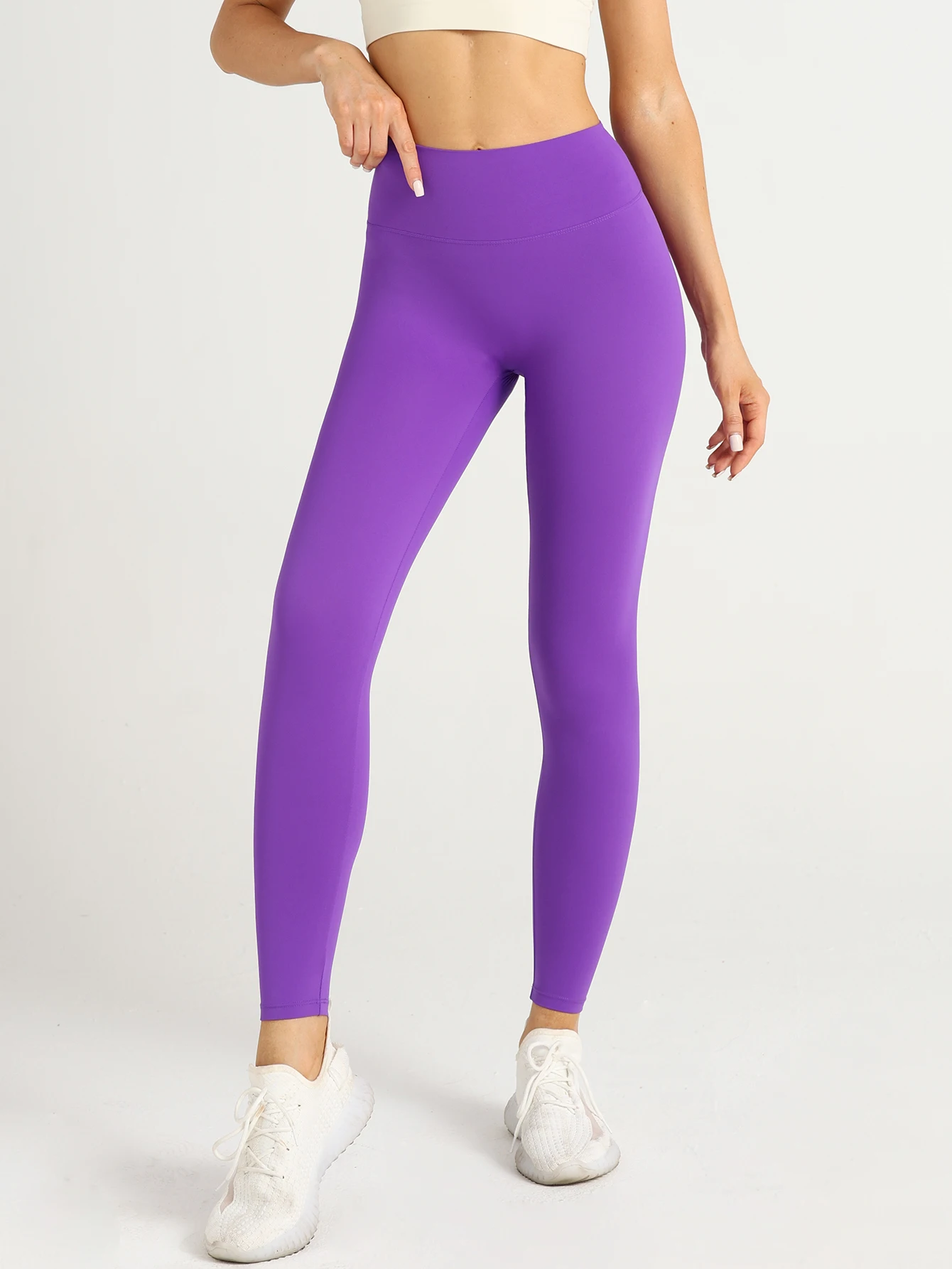 Solid Color Women High Waist Elasticity Fitness Leggings Sexy Butt Lifting Breathable Comfortable Cycling Workout Sports Pants