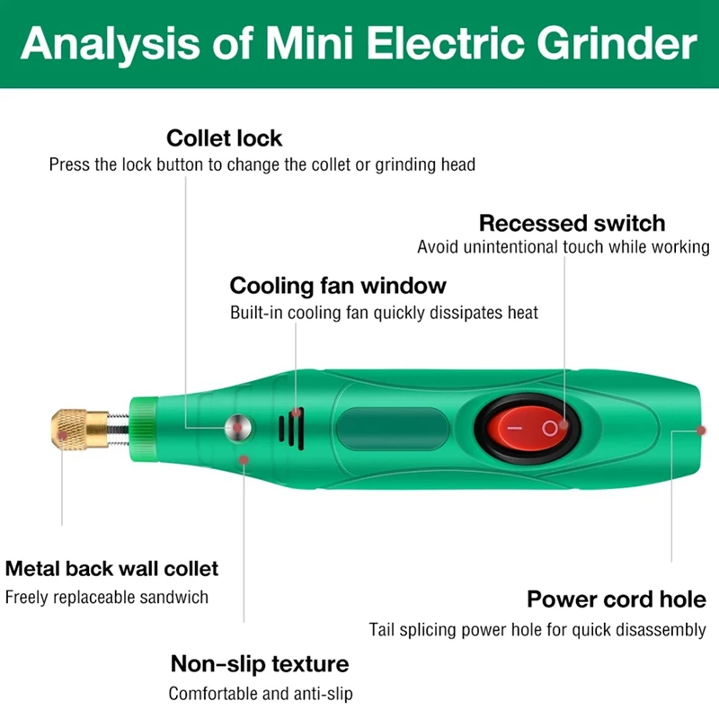 GTBL Mini Drill Polishing Engraver Pen Grinder Electric Rotary Tool Grinding Machine Miniature Household Tool