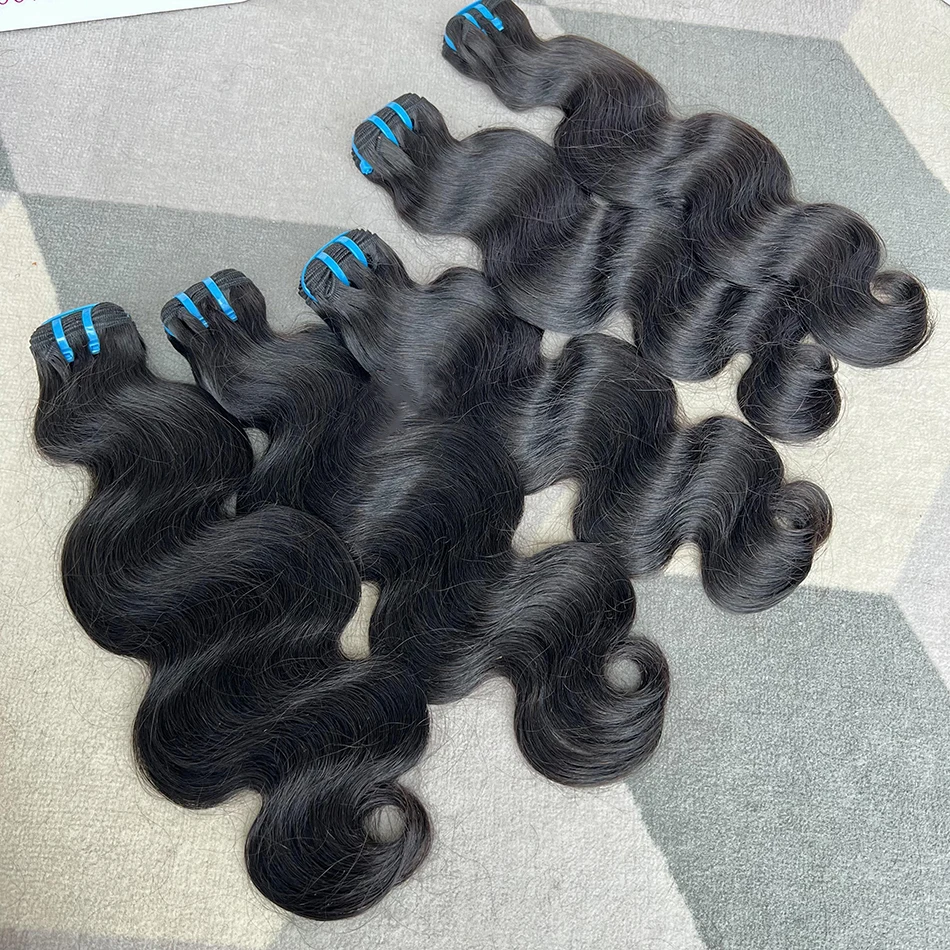 Extensiones de cabello humano ondulado para mujer, mechones de pelo virgen sin procesar de 30 pulgadas, Color Natural # 1B, 12a, 613