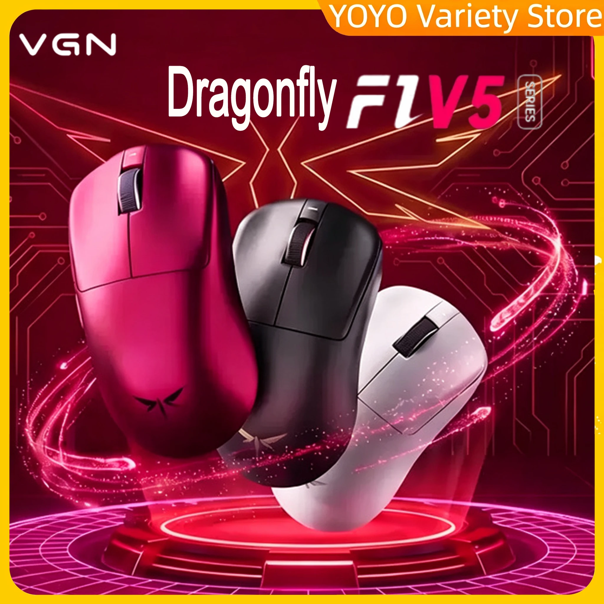 vgn-dragonfly-f1-v5-mouse-da-gaming-wireless-con-tre-modalita-di-connessione-estremamente-leggero-lunga-durata-della-batteria-design-ergonomico-ideale-per-computer-e-per-gli-appassionati-di-e-sport