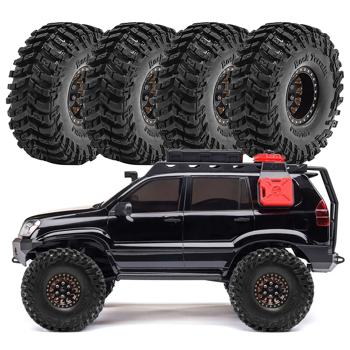 

4pcs 1.0 inch Brass Beadlock Wheel Rim & Tire Set for 1/24 Axial SCX24 AX24 FCX24 1/18 TRX4m RC Crawler Car Upgrade Parts