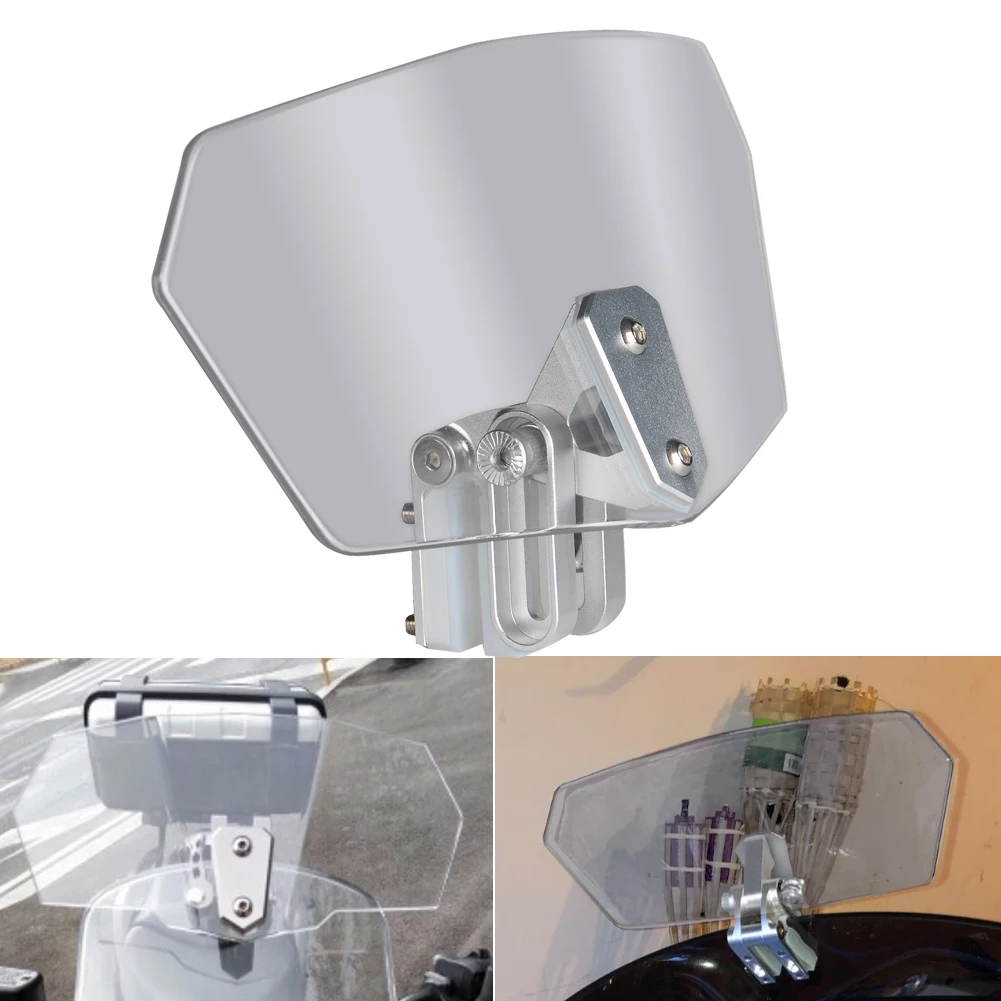 

Grey Universal Windscreen Motorcycle Windshield Bike Deflector Wind Clamp-On Variable For Harley Yamaha Honda Suzuki Kawasaki