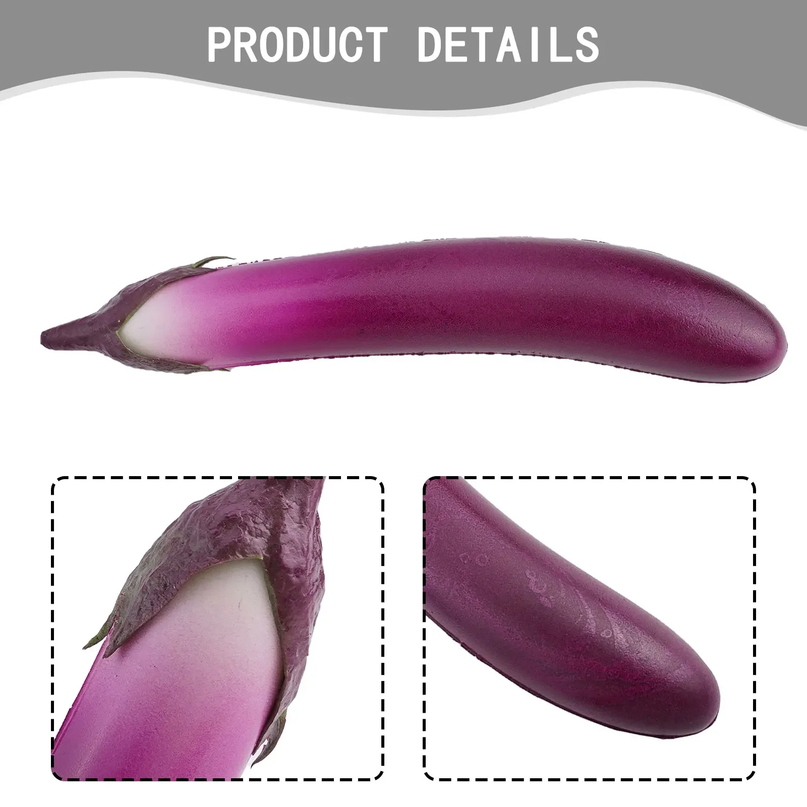 Aubergine Fake Artificial Vegetables Decor Easy To Clean Hotel Photography Props Realistic Specifications Note