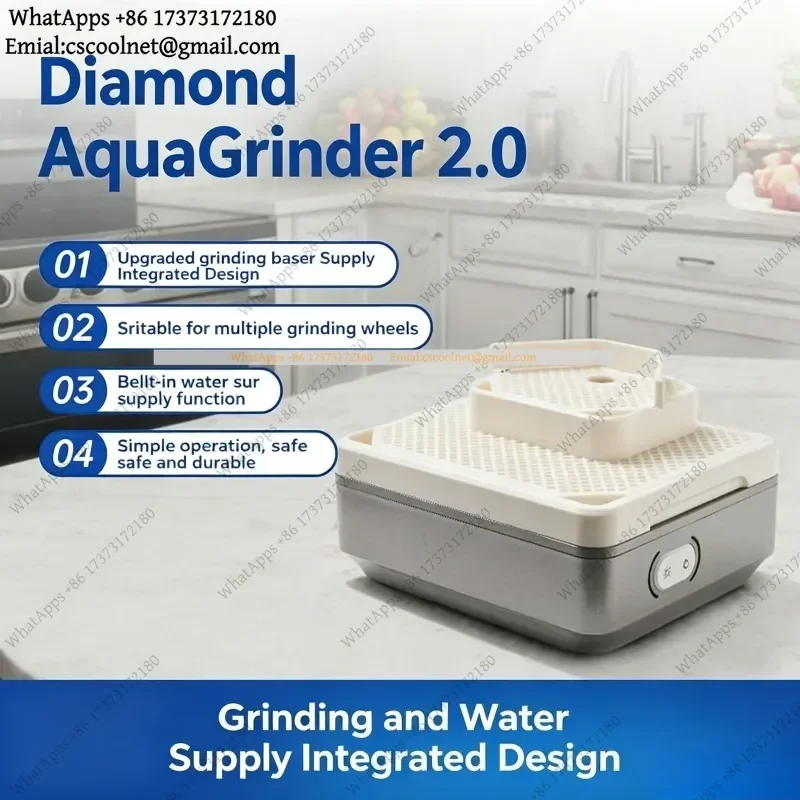 JS02 Double Layer Self Watering Grinder With Diamond Spiral Wheel Kit DIY Water Mill Machine Universal Voltage