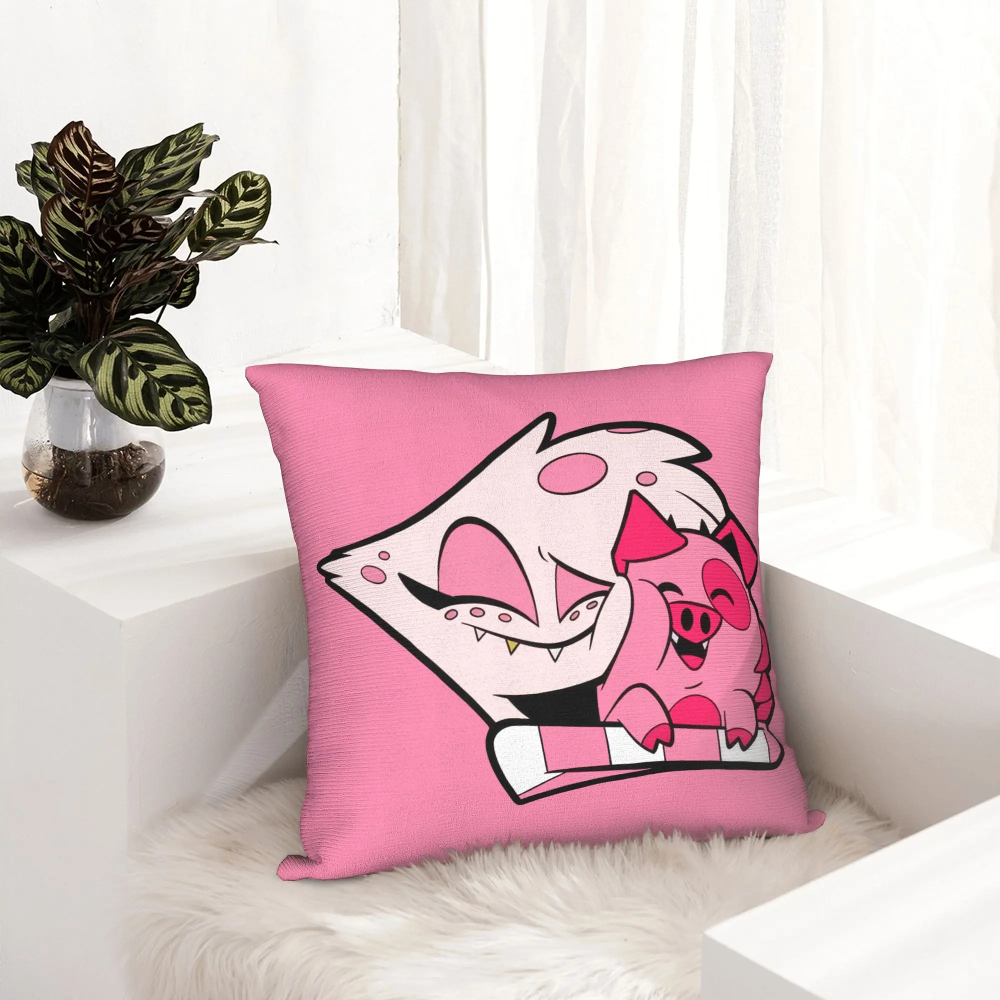 Angel Dust and Fat Nuggets Hazbins Hotels Pillowcase Double-sided Printing Cushion Cover Decoration Pillow Case Cover