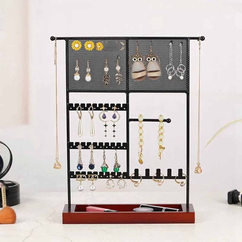 Multifunctional Jewelry Rack Earring Storage Rack Jewelry Display Stand Earrings Necklaces Rings Jewelry Stand