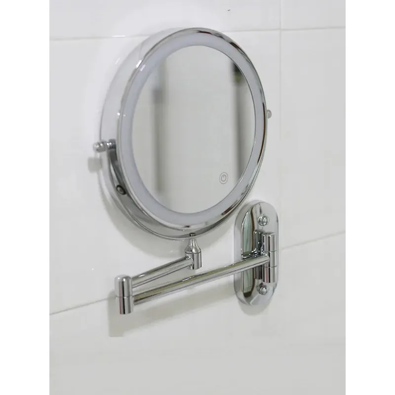 

Увеличительное стекло 8 дюймов со светодиодной подсветкой и сенсорным экраном, зеркало для макияжа с 3-кратным увеличением, Складное двухстороннее зеркало для ванной комнаты