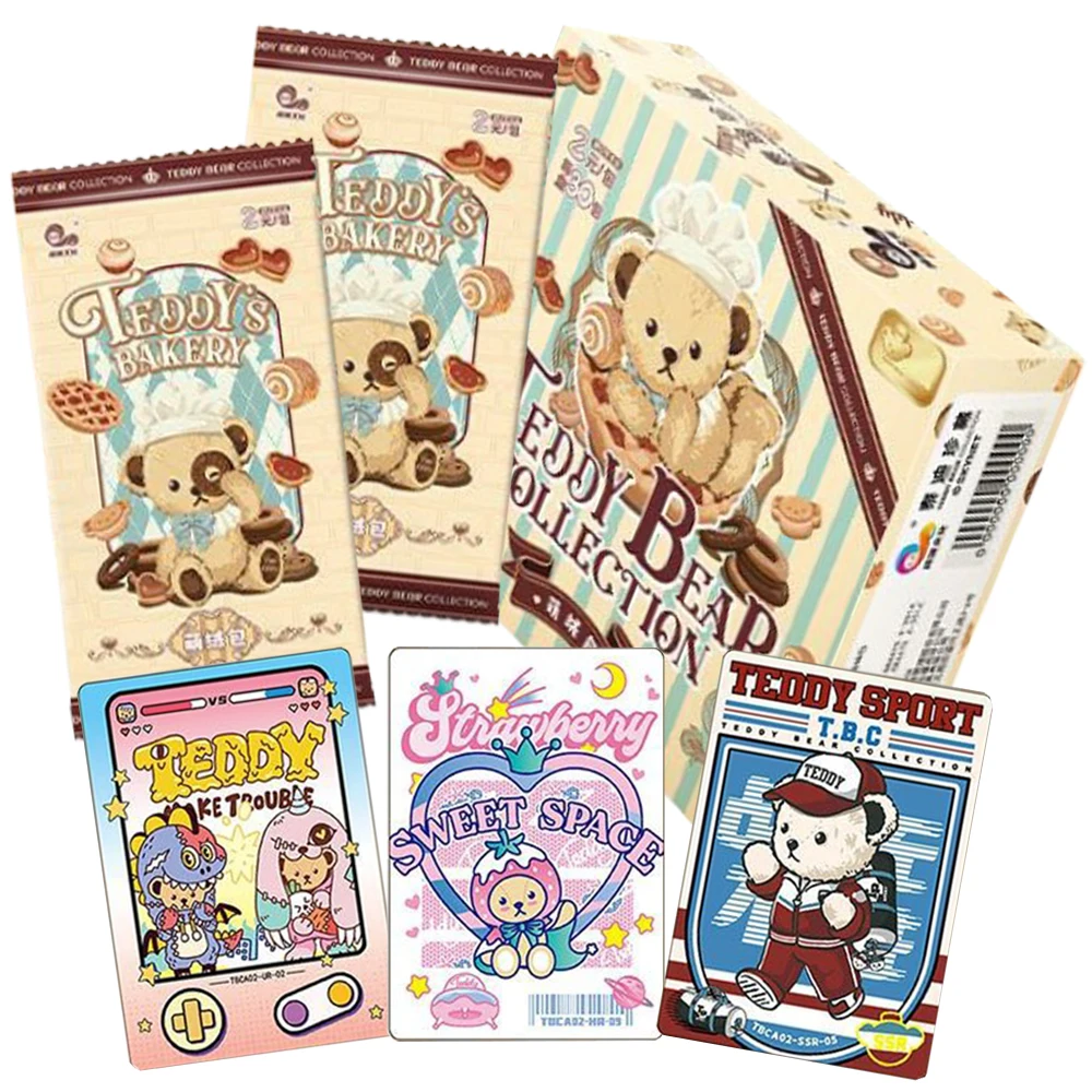 Official Original Cartoon Star Teddy Bear Collection Card SR UR MR Leisurely Joyful Cute Daily Life Character Portrait Card Gift