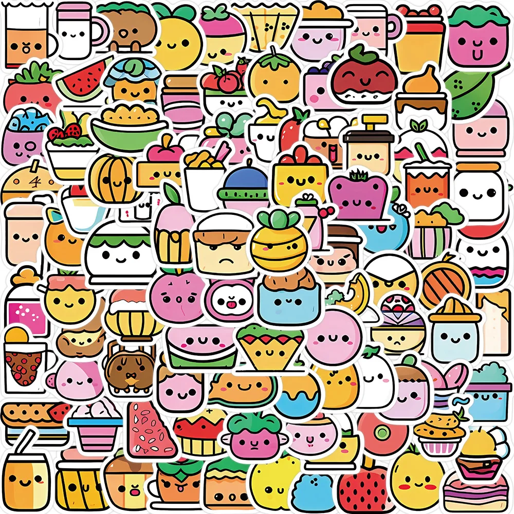 

100Pcs Kawaii Mini Candy Ice Cream Food Cartoon Stickers DIY Bike Skateboard Fridge Guitar Laptop Luggage Funny Kid Sticker Gift