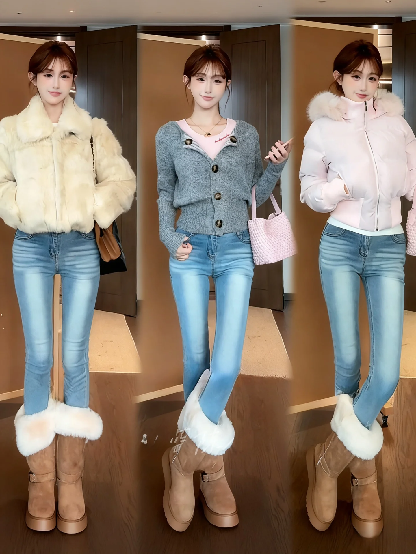 

Джинсы с высокой талией для похудения, женские, осенне-зимние, облегающие, эластичные, подчеркивающие фигуру, моделирующие, с эффектом утяжки и коррекции формы, буткат