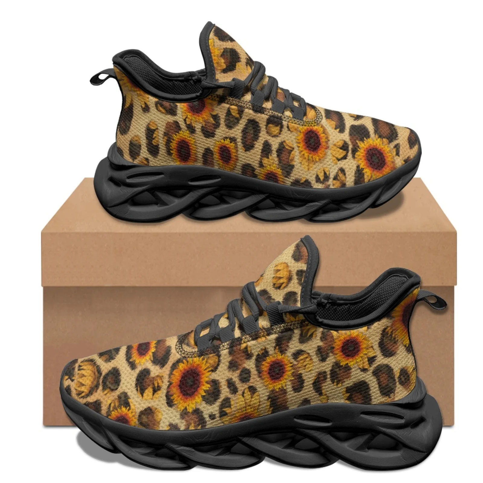 PENSTROLL PENSTROLL Sunflower Leopard Running Shoes Mesh & EVA Men's Fashion Sneakers Comfortable for Girls 2026 New All Season