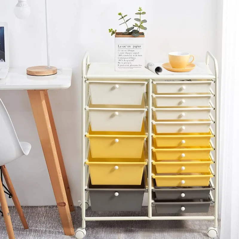 15 Drawers Rolling Storage Cart, Multipurpose Mobile Rolling Drawers Craft Organization W/Drawers & Wheels, Utility Storage