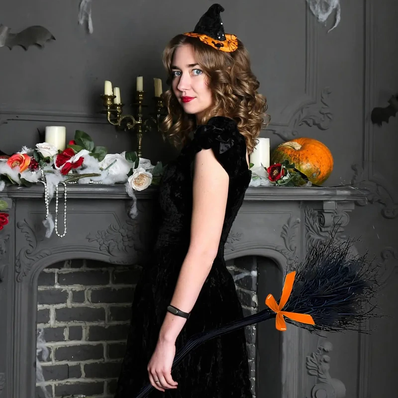 Halloween-Requisiten, Hexenbesen, Halloween-Kostümzubehör, Hexen-Rollenspiel-Requisiten, verwendet für Halloween-Partyzubehör – Detail 8