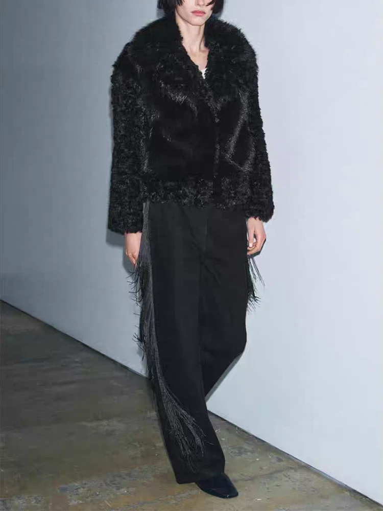 ファイオナブル 2025 冬 レディース ロングパンツ タッセル飾り 快適 ミッドウエスト 細見え 多用途 スタイリッシュ 新作