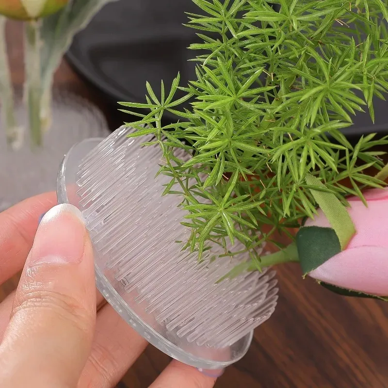 Transparent Ikebana Stem Holder Floral Waterproof Circular Arrangement Base Holders DIY Flower Fixing Bracket with Suction Cup