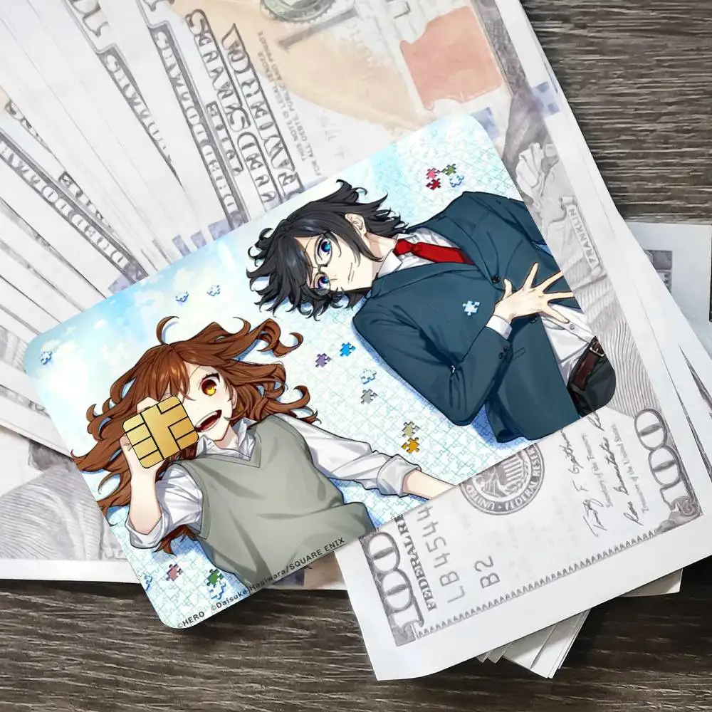 Anime carino H-Hori e Miyamuraes poster adesivi per carte di credito con copertina della pelle 4 pezzi pellicola bus passaggio decorazione frontale debito bancario