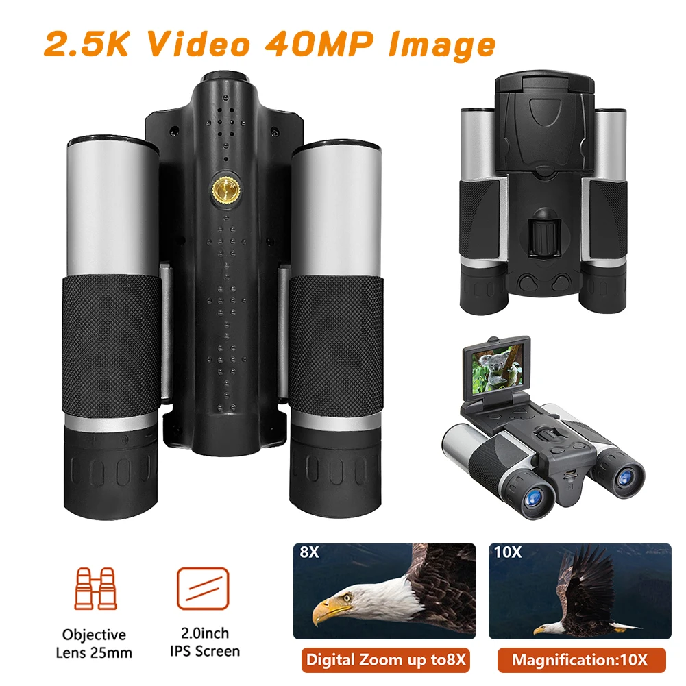 HD Powerful Binoculars Screen Video Photo Recorder Telescope Zoom 12X Digital Telescope 1000m Portable Travel BBQ Pinic Camping