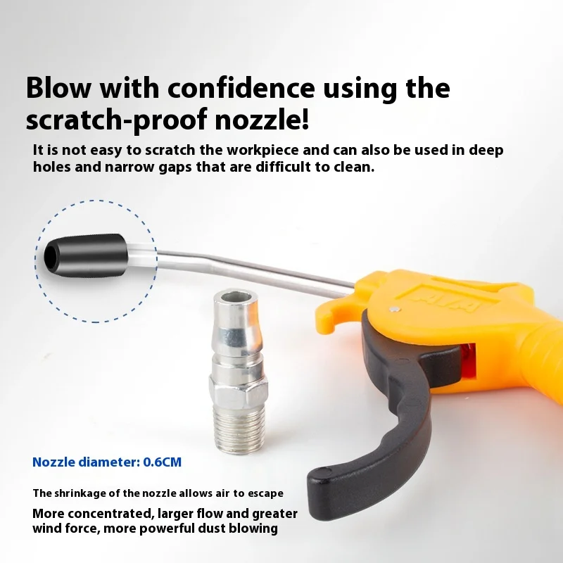 Air Blow Gun,High Flow Air Blower Gun for Compressor with Angled Bent Nozzle,Short Style