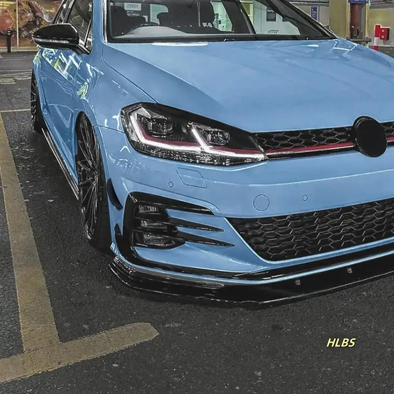 

Car Front Bumper Spoiler Splitter Cover Side Lip Splitter Trim For VW Golf 7.5 Golf 7.5 GTI 2017-2019 Glossy Black