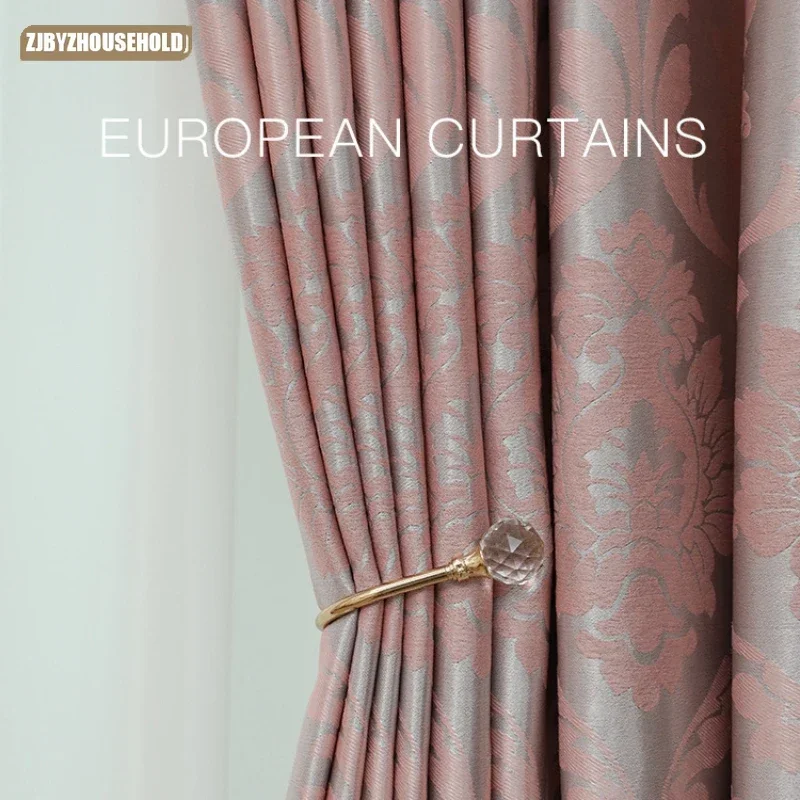 

European Curtains for Living Dining Room Bedroom Style Sun Protection and Heat Insulation Curtains Blackout luxury Wedding