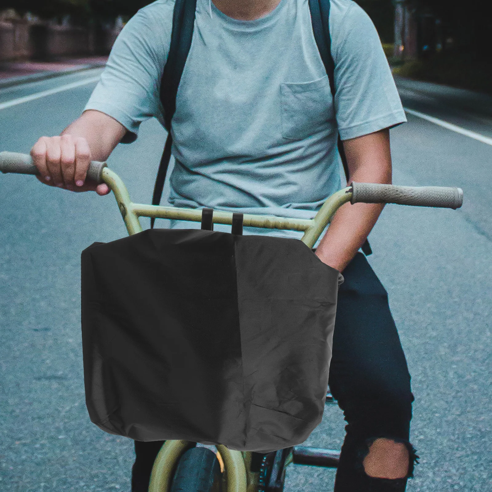 

Waterproof Bike Basket Cover Electric Front Rain Protection Canvas Liner Adjustable Elastic Lightweight Portable Storage Cycling