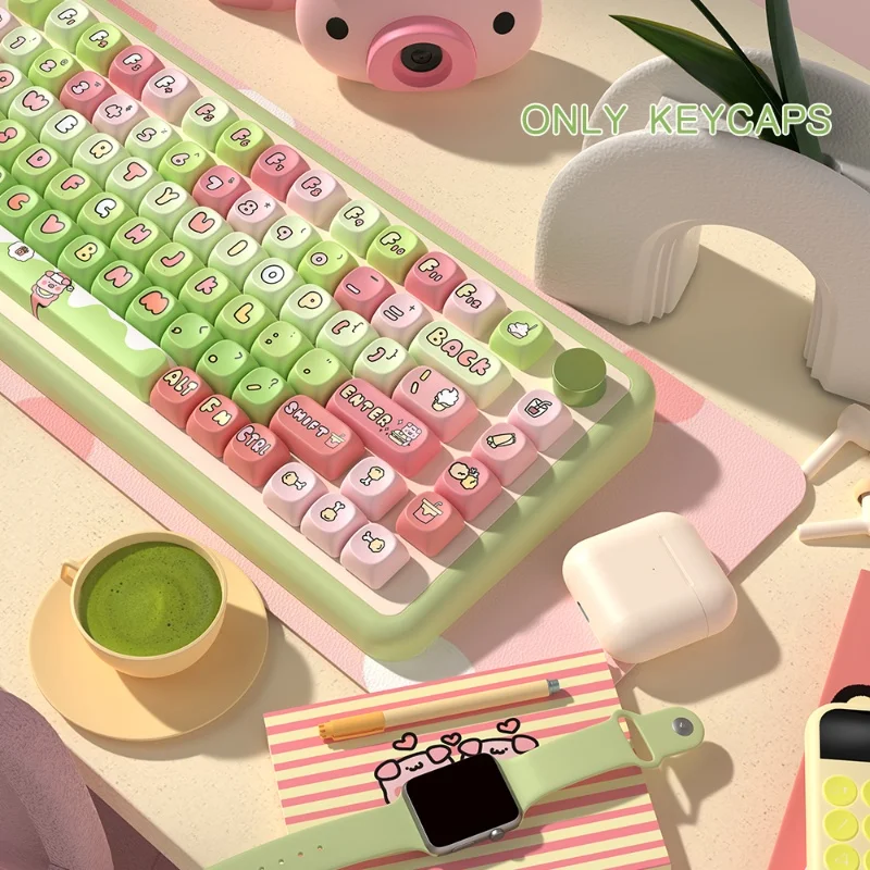 Crazy Thursday Of Little Pig Original Theme Keycaps 145 Key Mca Highly Thermal Sublimation Pbt Mechanical Keyboard Keycaps