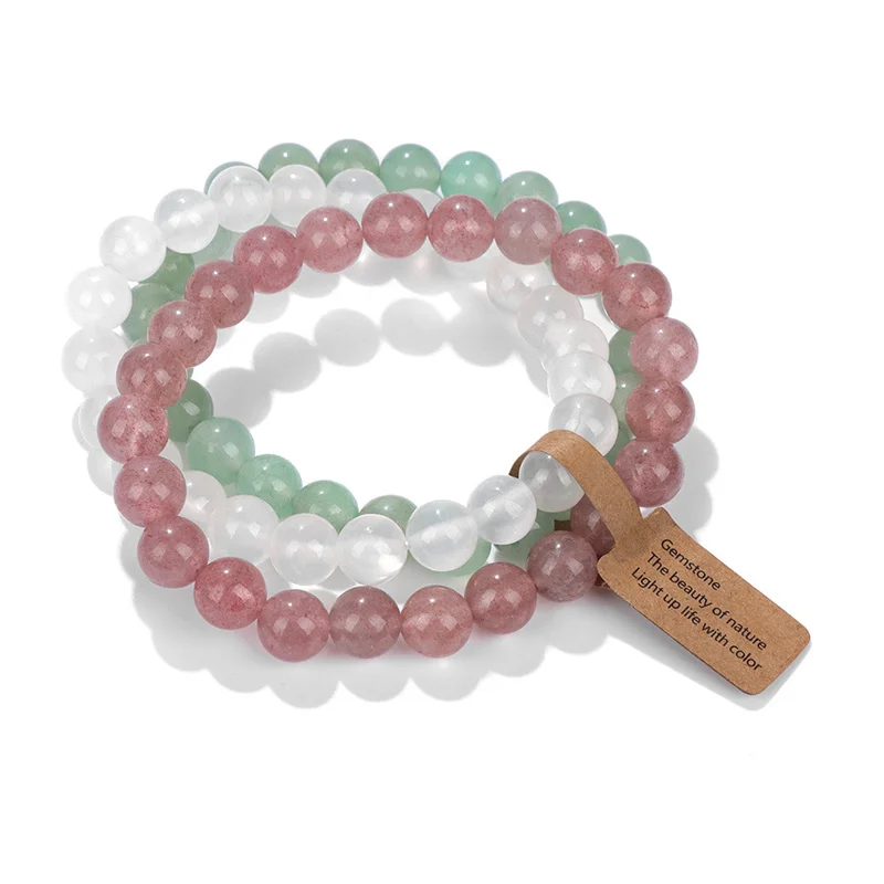 Natuursteen Kristal Kralen Halfedelstenen Damesarmband Amethist Meerlaagse Combinatiearmbanden