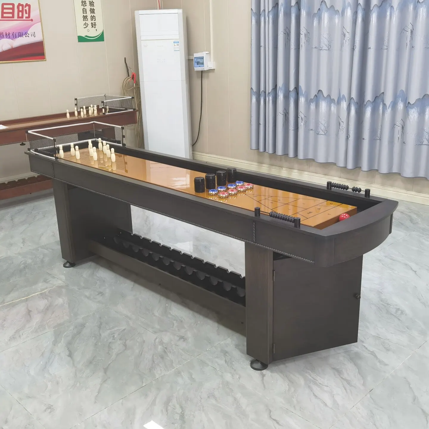 Sandpot Ball Table Solid Wood Painting 9 Feet Bowling Score Ball Wine Rack Cabinet Multifunctional Villa 2.7 meters
