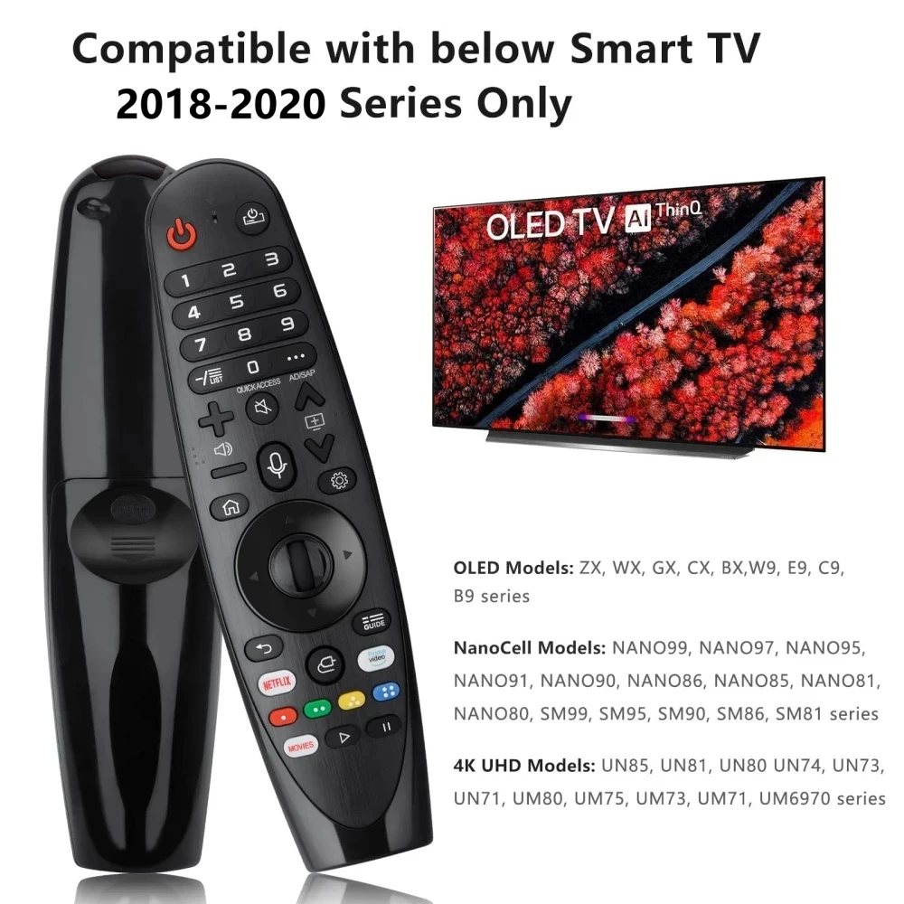 Замена пульта дистанционного управления Voice Magic для Smart TV 2018-2020 Magic Remote Замена MR20GA MR19BA MR18BA, с функцией указателя