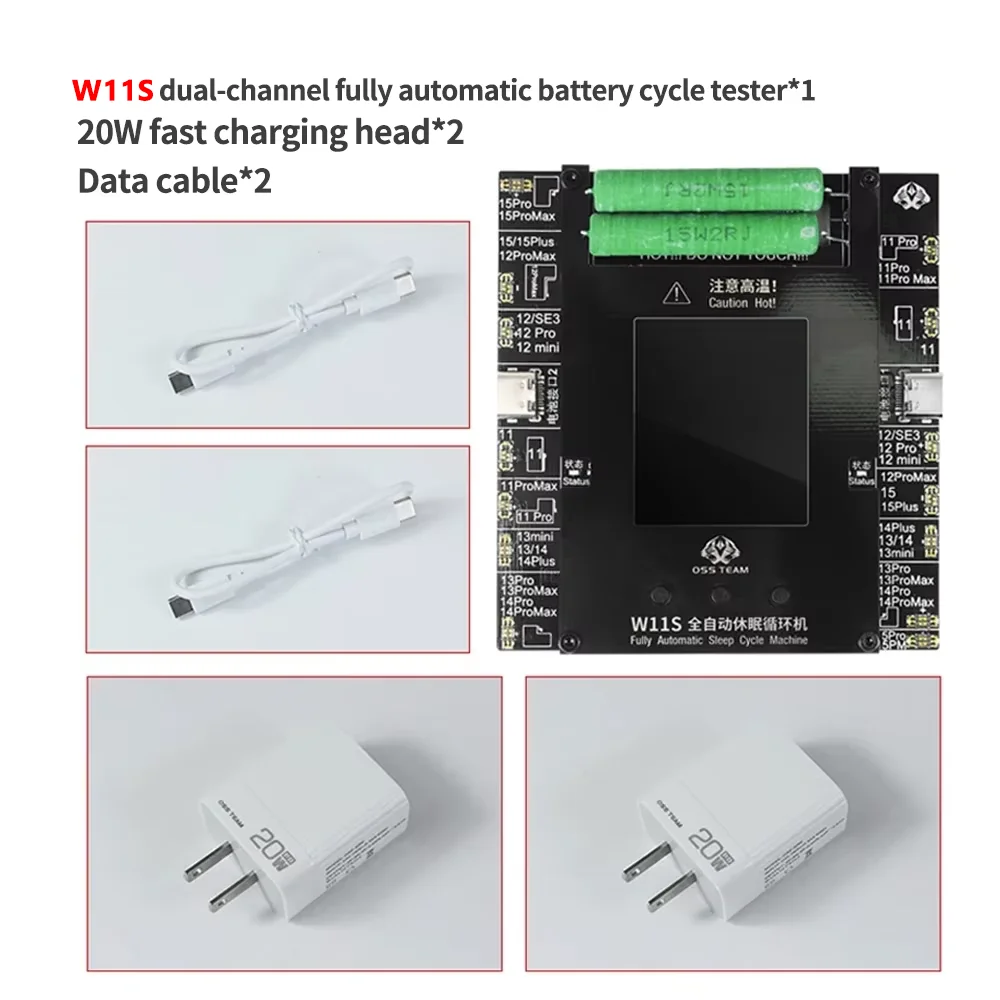 

OSS W11S Battery Life Pop Up Tester Fully Automatic 100% Calibrator For iPhone 11-15 Pro Max Battery Repair Tool