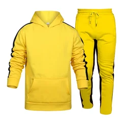 Autumn and Winter Jogging Suits for Men Striped Hoodie+Pants Casual Tracksuit Male Sportswear Gym Casual Clothing Sweat Suit New